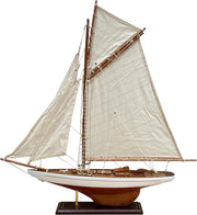 Lulworth Wooden Yacht Model 72cm | Fully Rigged Sailboat Decor | Classic