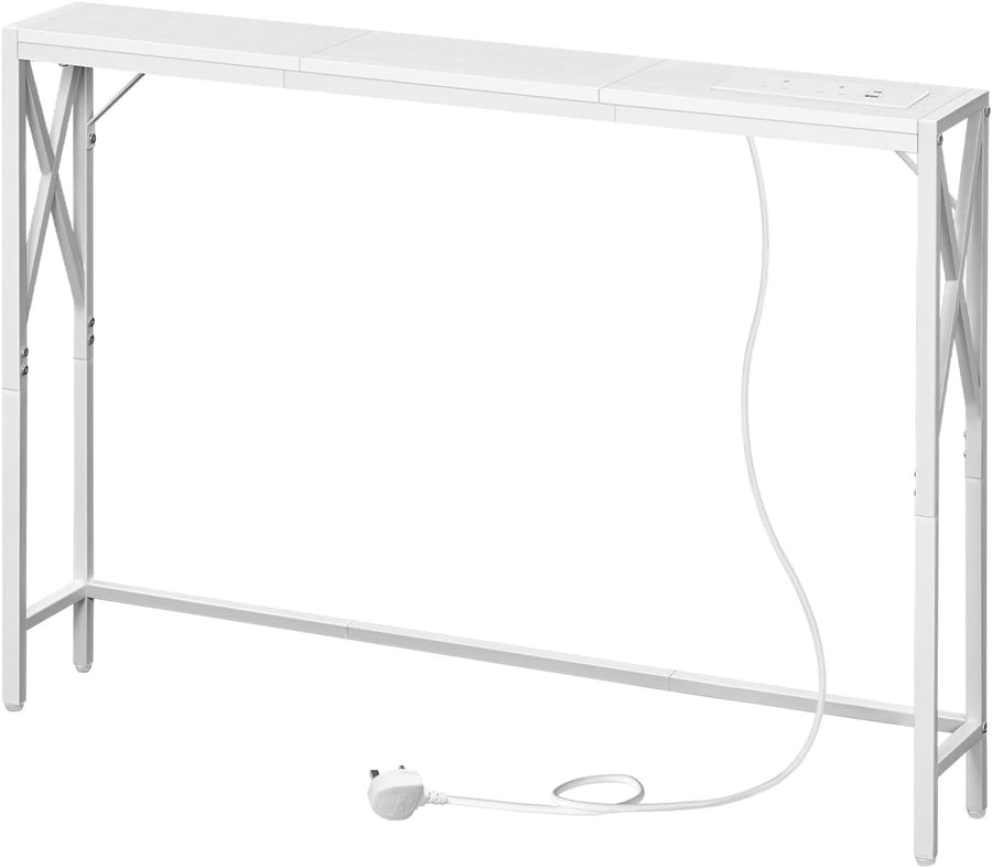 Sofa Console Table with Charging Ports USB Outlets – Slim 100cm Hallway Desk