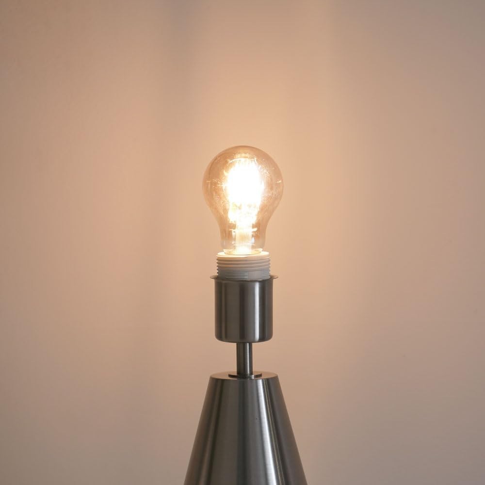 Silver Touch Dimmer Table Lamp Navy Drum Shade Bedside LED Light