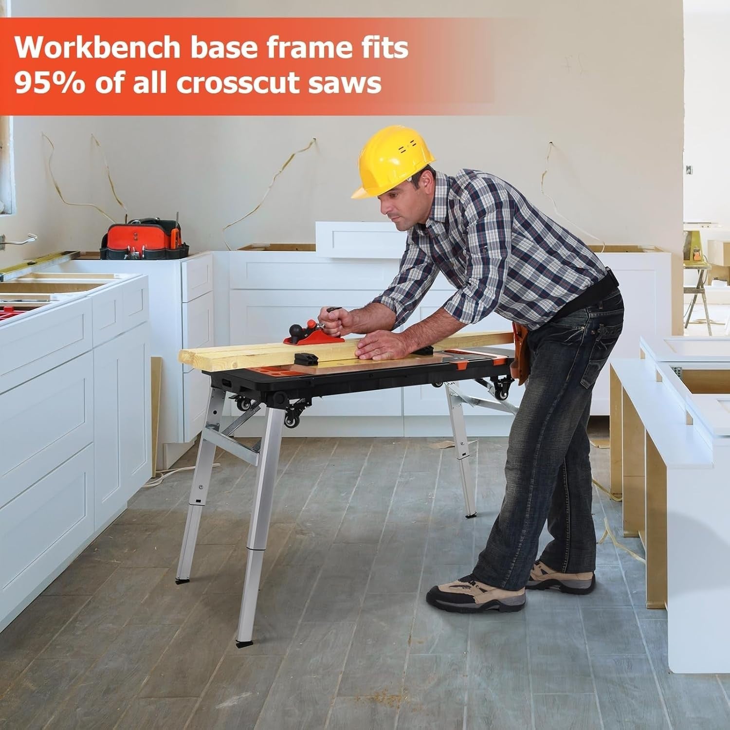 7-in-1 Folding Workbench Sawhorse Scaffold Dolly Creeper Hand Truck 150–200kg