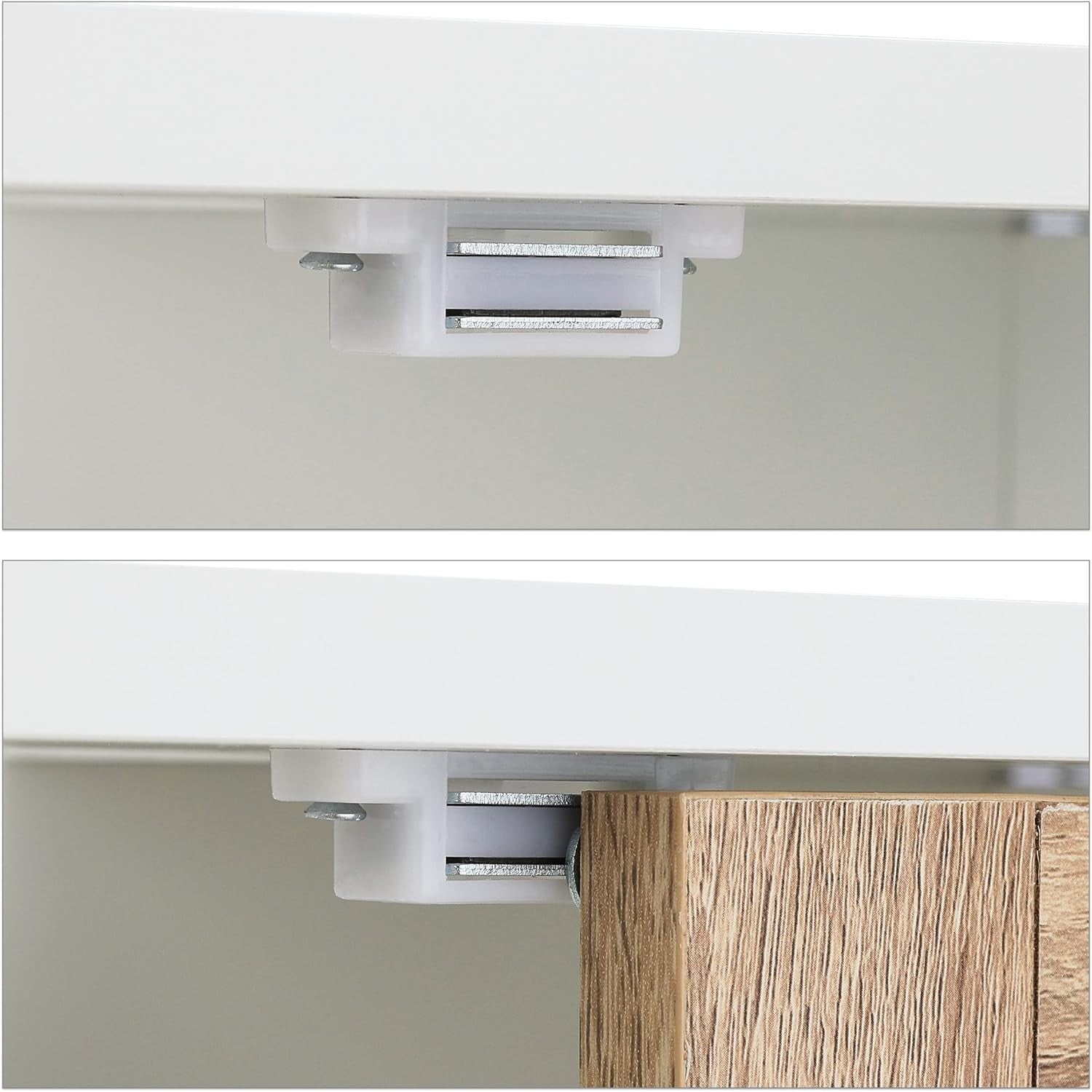 Modern Rattan Bathroom Vanity Unit White 2 Door Floor Standing Sink Cabinet