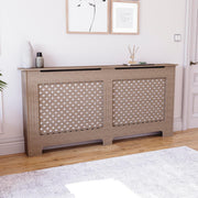 Extra Large Radiator Cover | Unfinished MDF Cross Pattern Cabinet