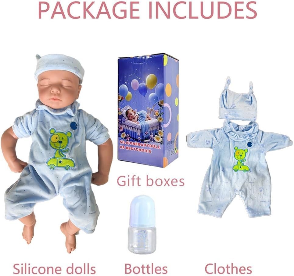 18” Realistic Silicone Newborn Doll Full Body Poseable Girl Gift
