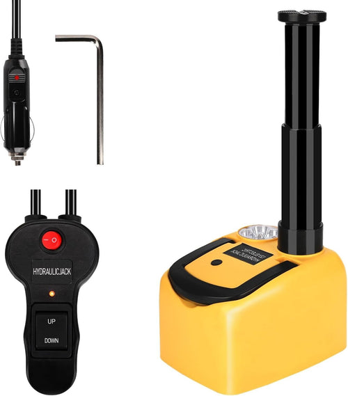 5 Ton Electric Hydraulic Car Jack 12V Portable Lift 6.1–17.7" with LED Light