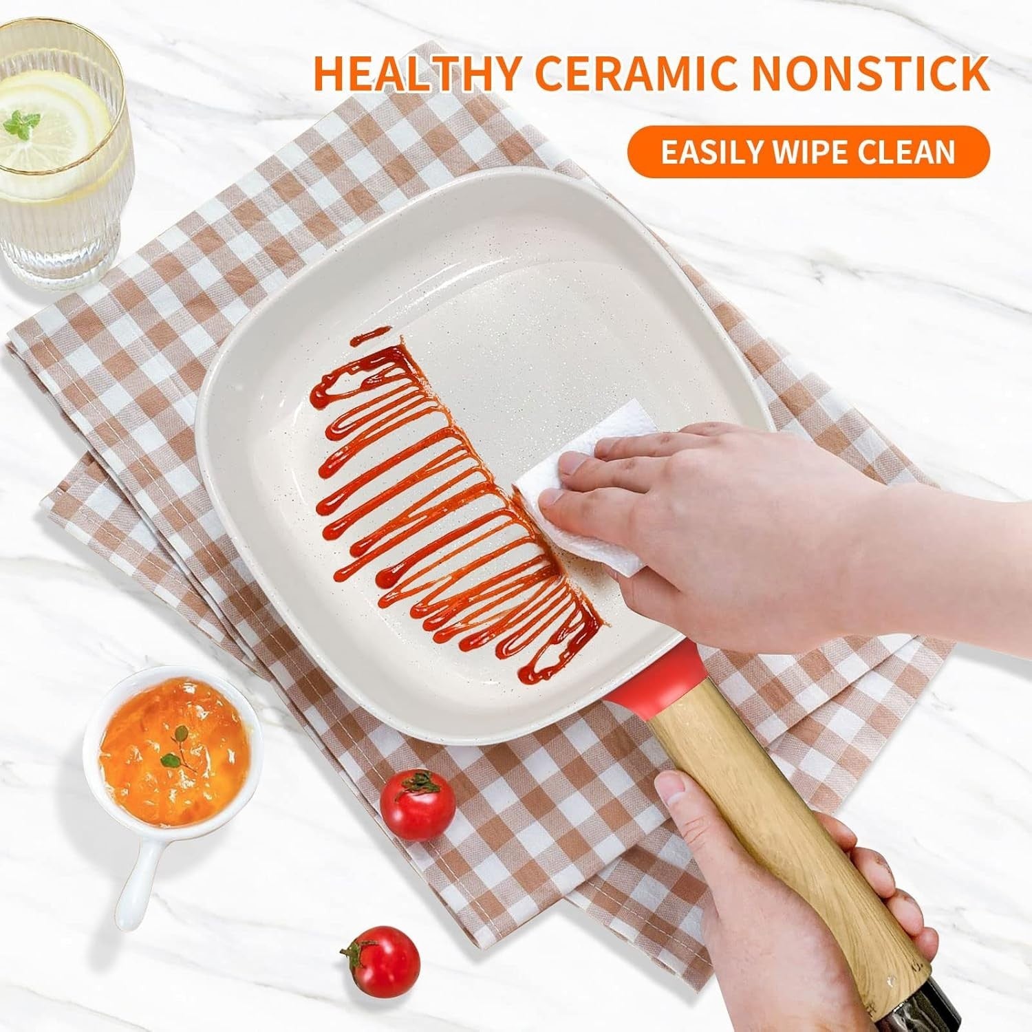 Electric Hot Pot Multi-Cooker 2L Non-Stick Ceramic Pan Portable Cooking