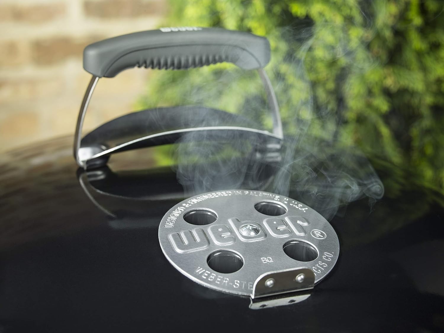 Charcoal BBQ Grill Set of 2 with Lid Thermometer & Wheels