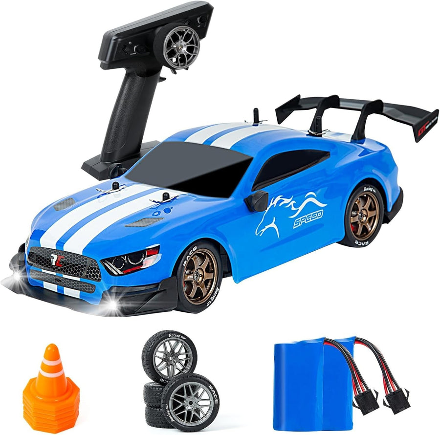 1:14 4WD RC Drift Car Pro Steering & Throttle GT Racer w/ Drift Tires LED