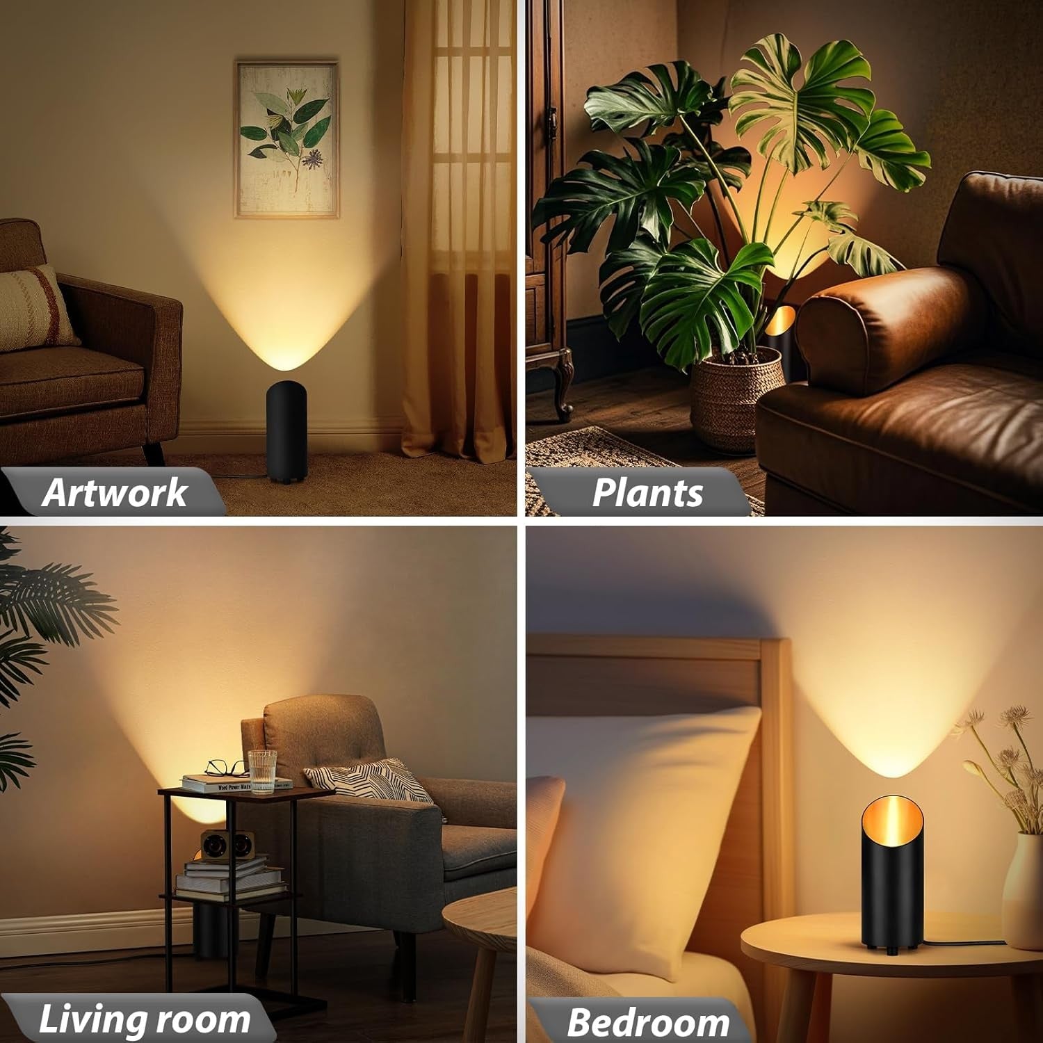 LED Uplight Floor Lamp IP44 Waterproof 6W Warm White GU10 Foot Switch
