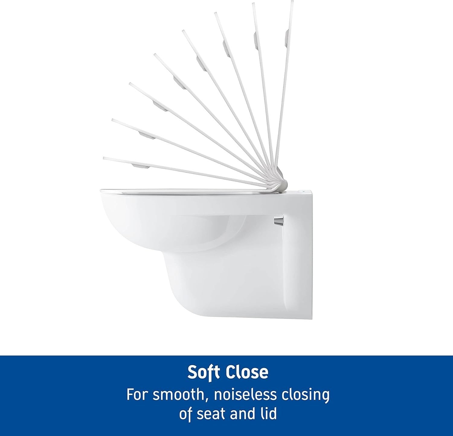 D-Code Compact Soft Close Toilet Seat Urea Thermoset White Stainless Steel