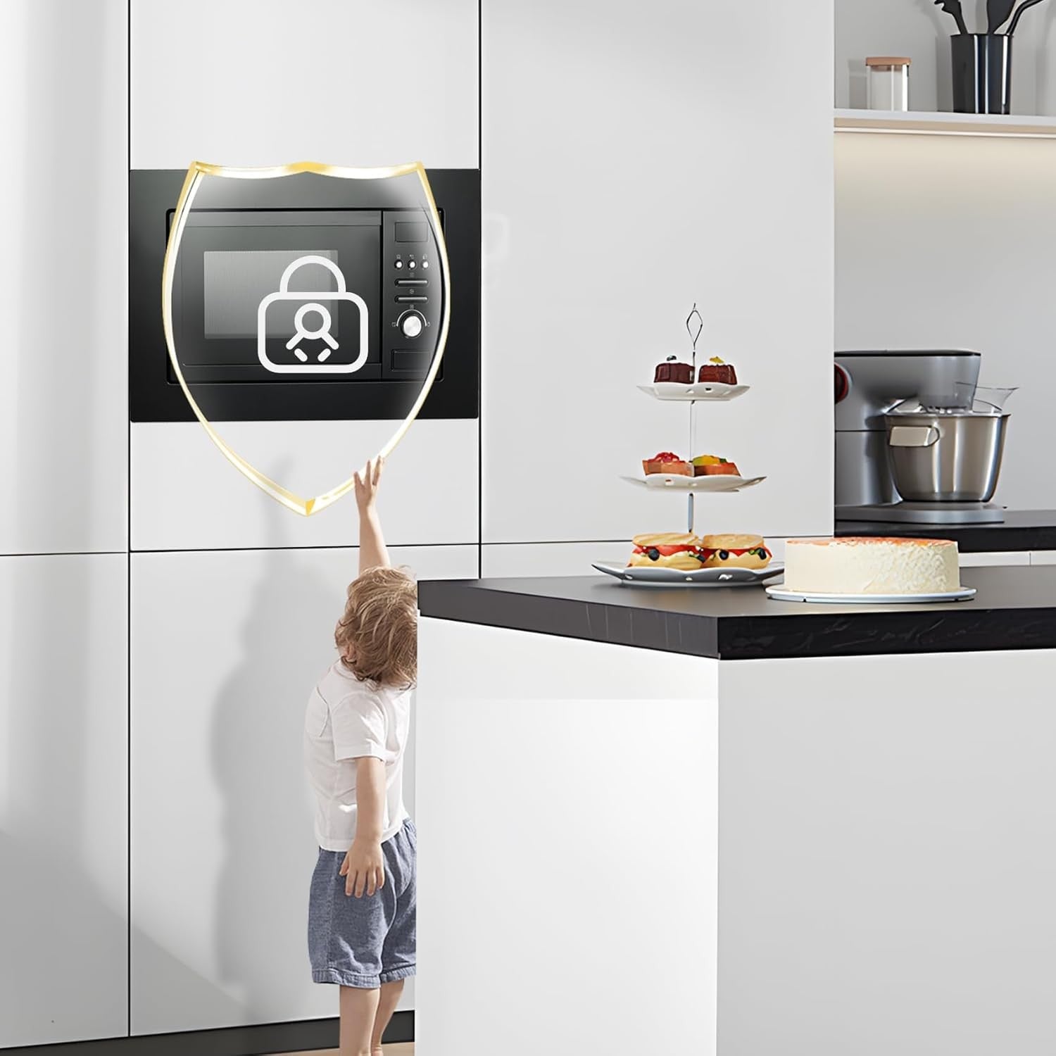 20L Built In Microwave Oven 800W Grill 1000W Digital Black