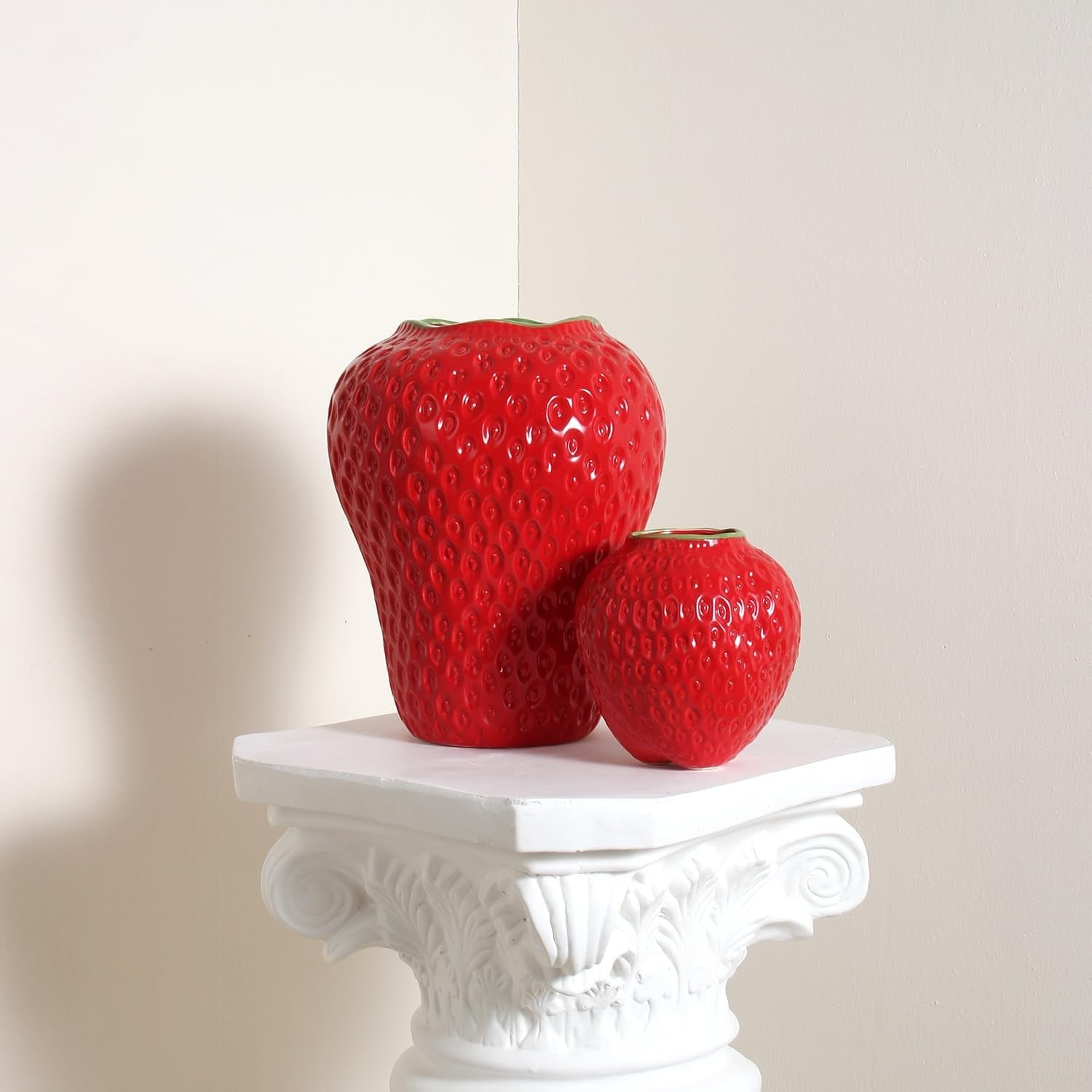 Strawberry Ceramic Flower Vase Mini Red Cute Fruit Decorative Home Décor
