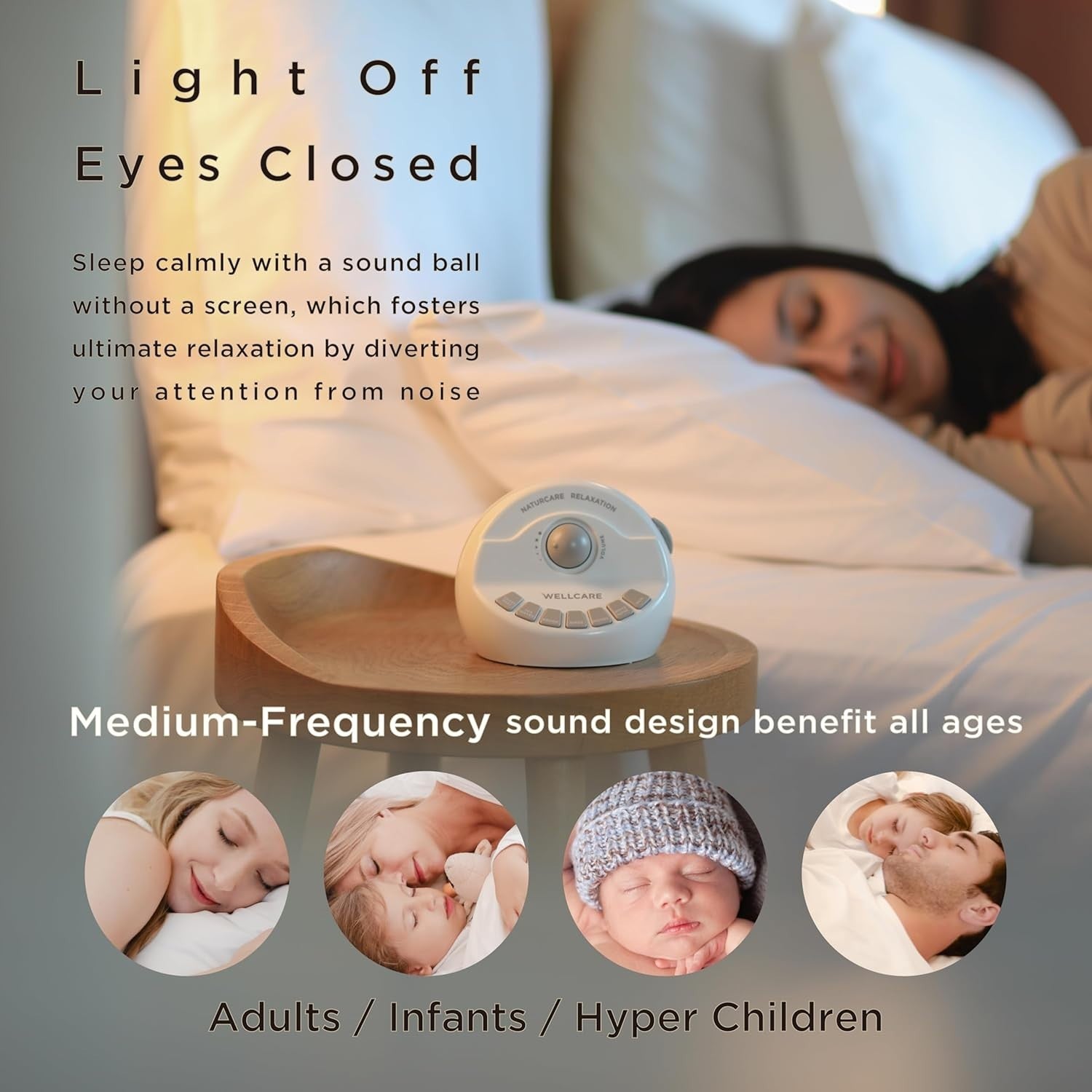 White Noise Machine 7 Nature Sounds Baby Kids Adult Sleep Timer
