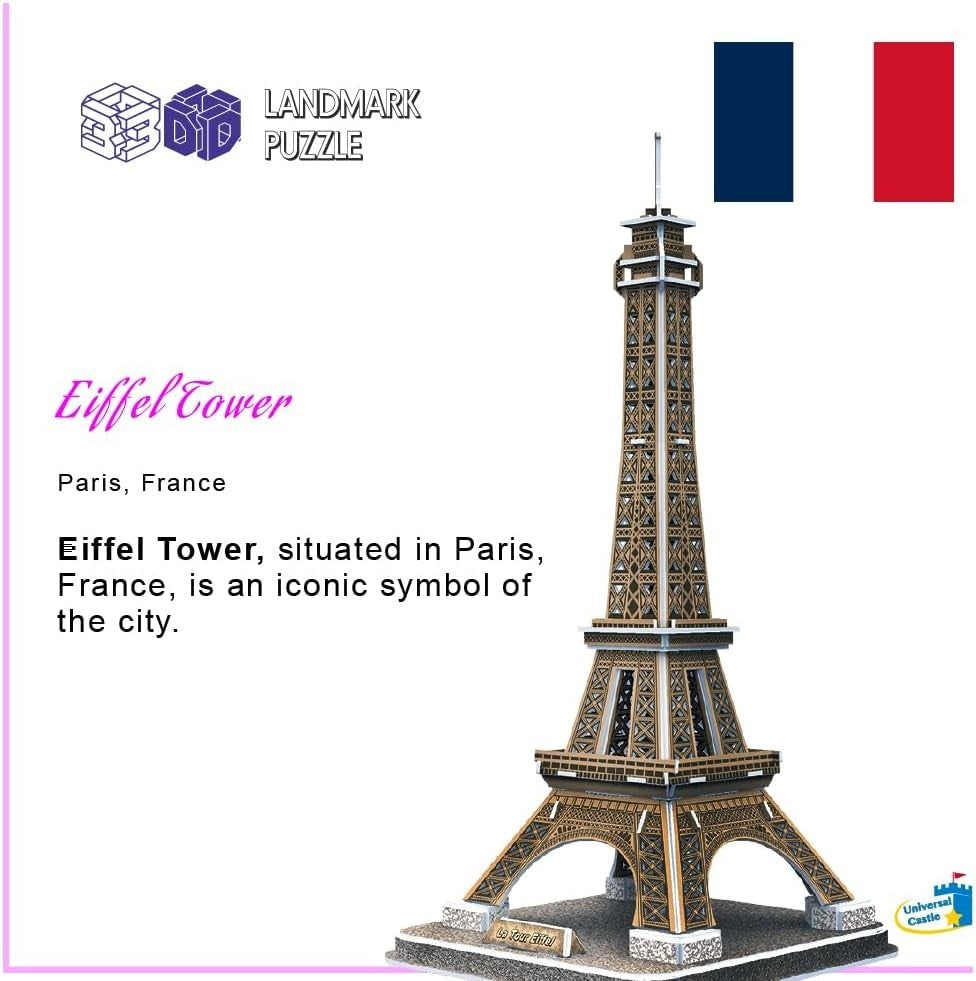3D Eiffel Tower Puzzle Model Kit DIY Architecture Gift Fun Decor 36pcs