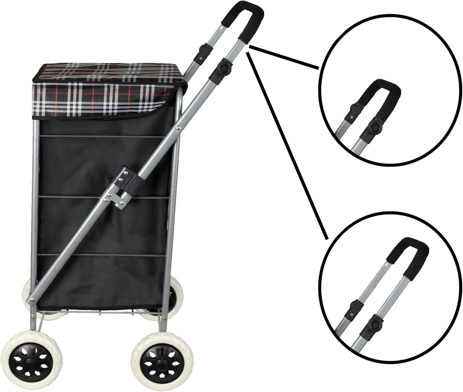 4 Wheel Shopping Trolley Cart 54L Lightweight Waterproof Heavy Duty