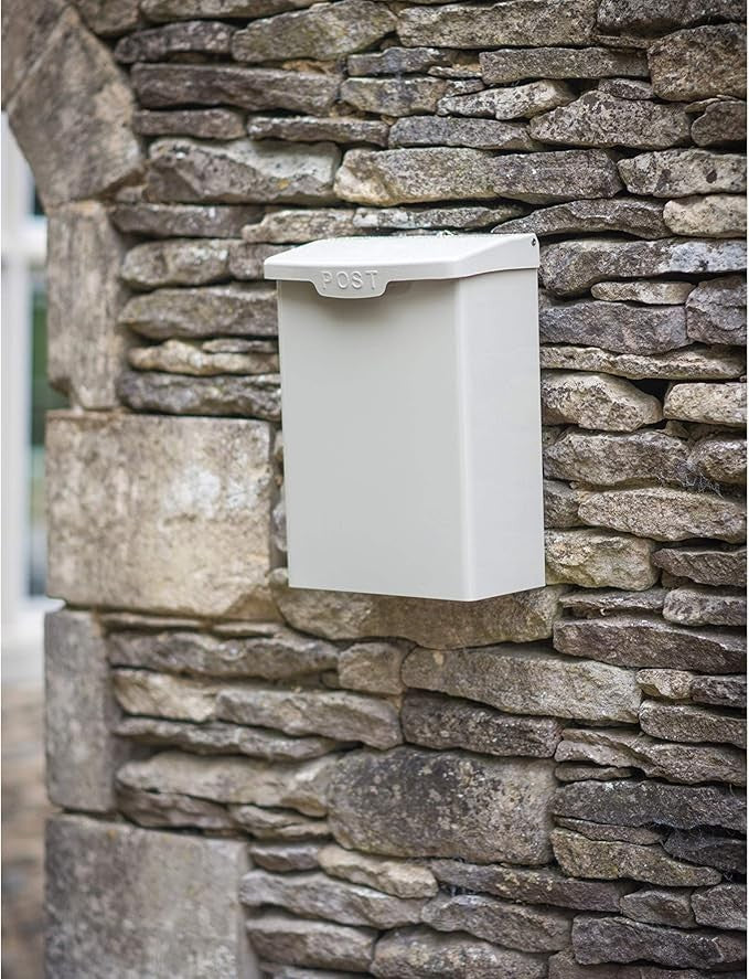 Lockable Wall Mounted Post Box Clay Steel Secure Outdoor Mailbox Vintage Design