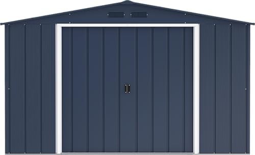 Extra Large Metal Garden Storage Shed 10x10ft Waterproof Outdoor Tool Shed