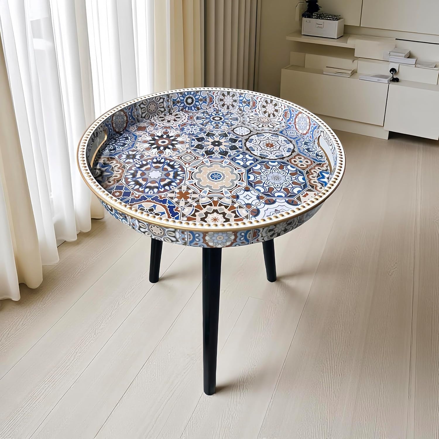 Round Side Table with Detachable Legs – 50x38x38cm Dot Bohemia