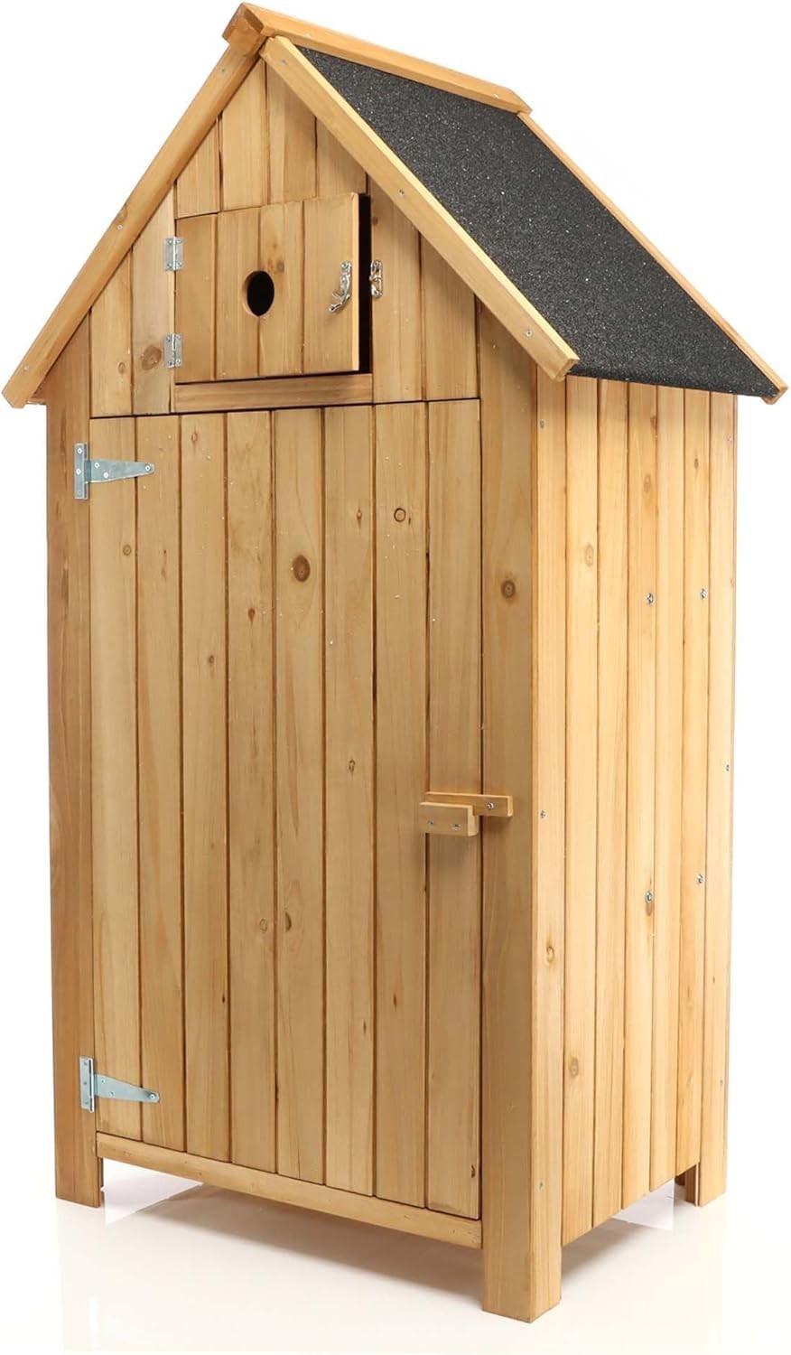 Slim Wooden Garden Cabinet with Bitumen Roof – 137 cm Outdoor Storage