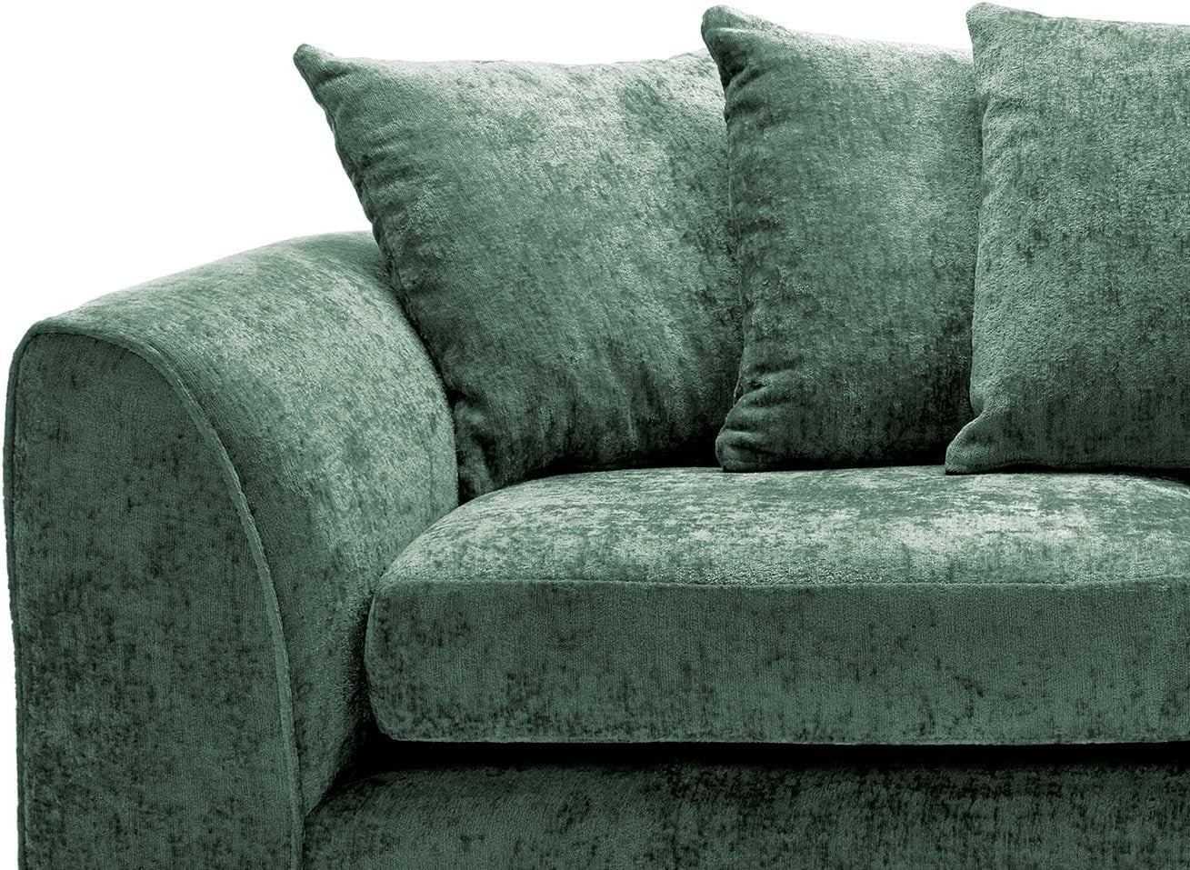 4 Seater Sofa Rifle Green Chenille Large Couch Modern Removable Covers Seating