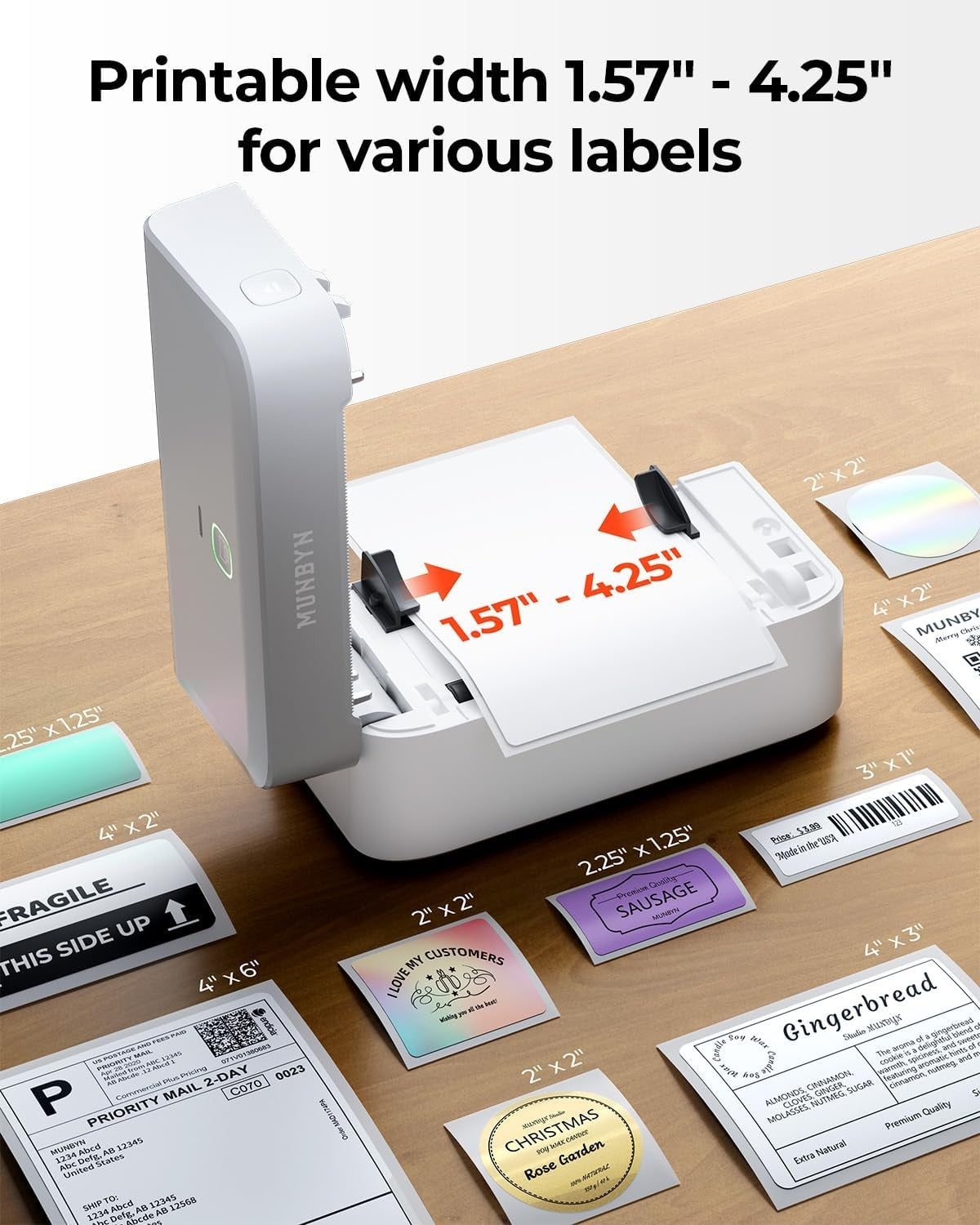 Bluetooth Shipping Label Printer 4x6 Thermal Wireless