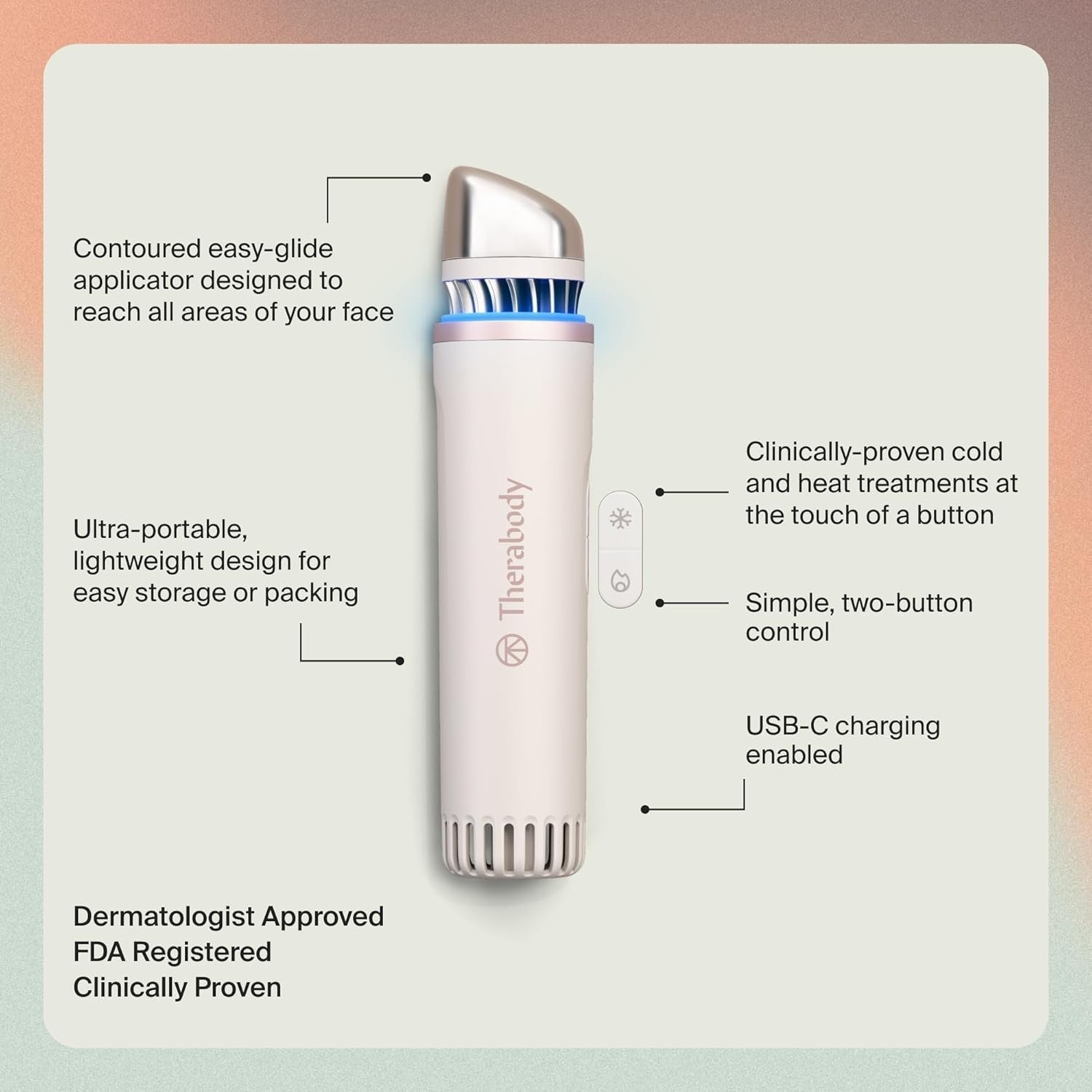 Hot & Cold Depuffing Face Wand Eye Massager Dark Circles Glow