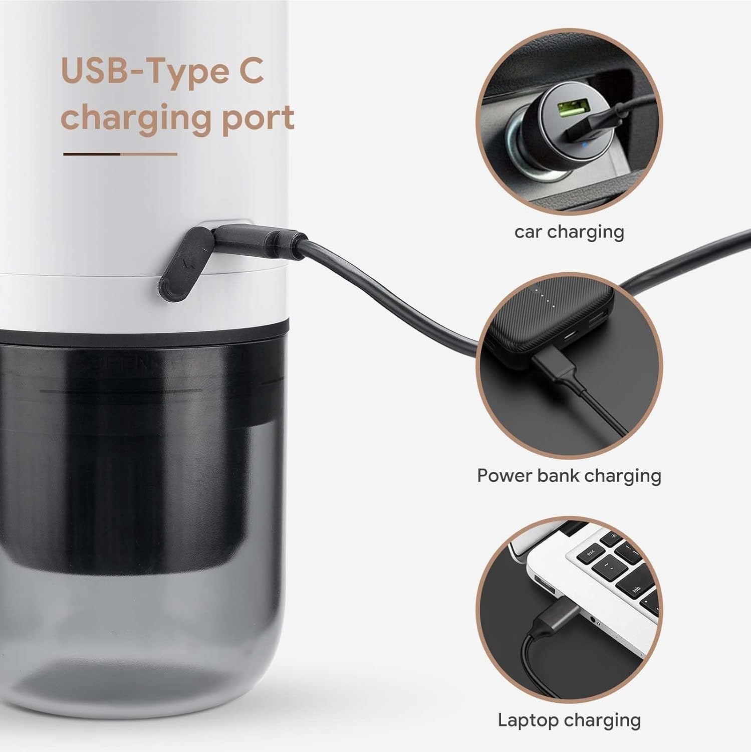 3in1 Portable Espresso Maker Travel Coffee Machine 17Bar Pod & Ground USB