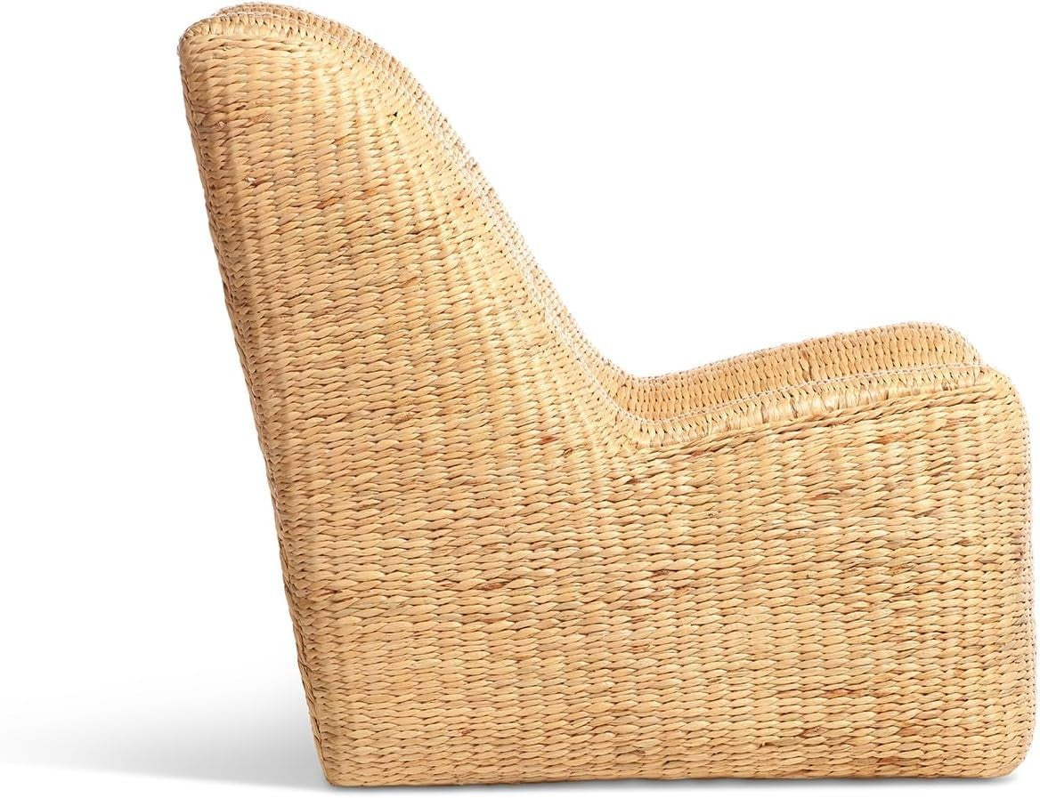 Luxury Rattan Statement Chair Indoor Woven Occasional Chair Modern Armchair