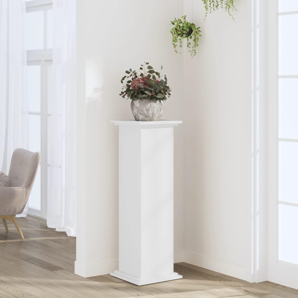 White Tall Plant Stand 100cm Indoor Outdoor Wood Flower Pot Display Holder