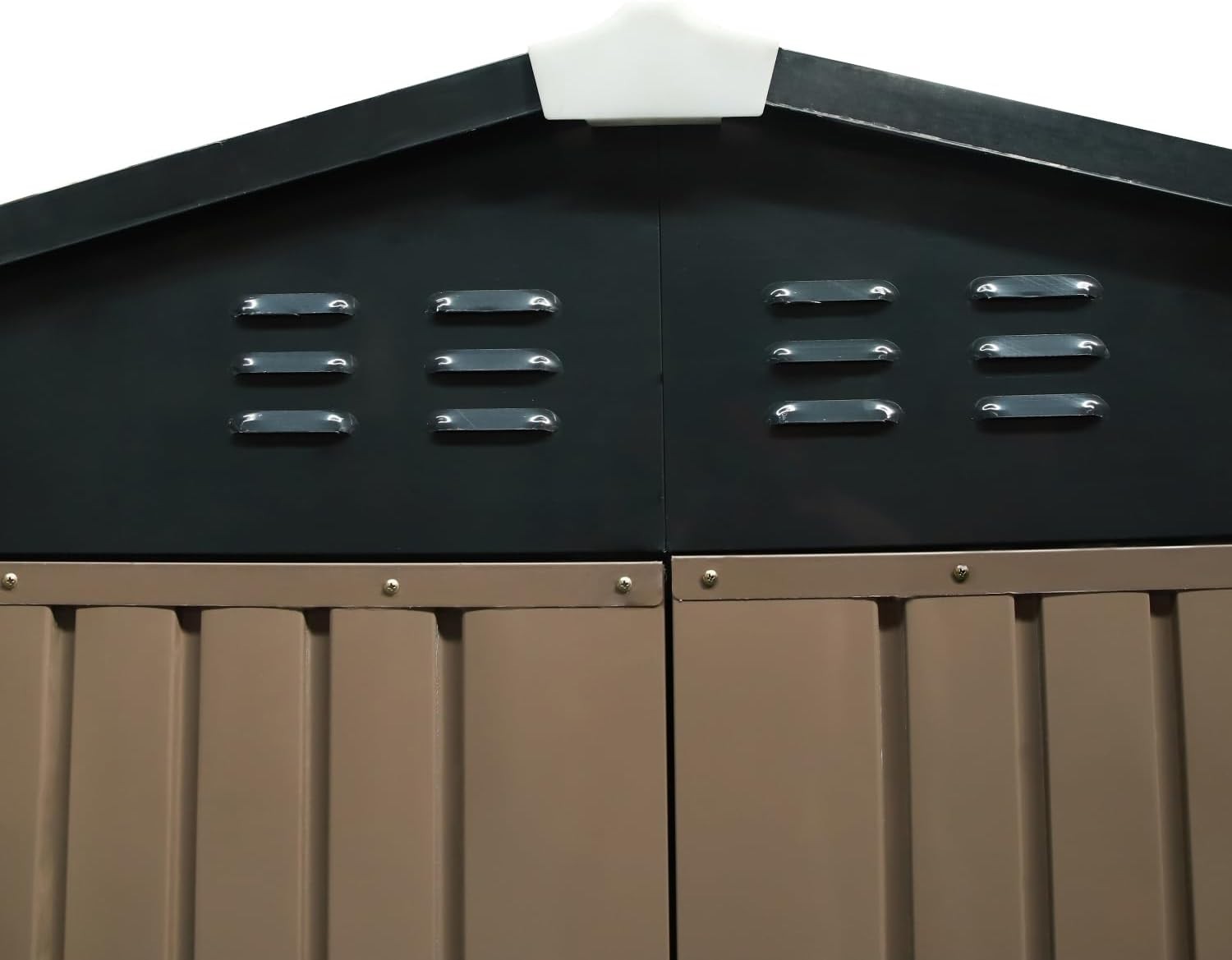 7.5x6FT Metal Garden Shed Lockable Tool Storage House Brown