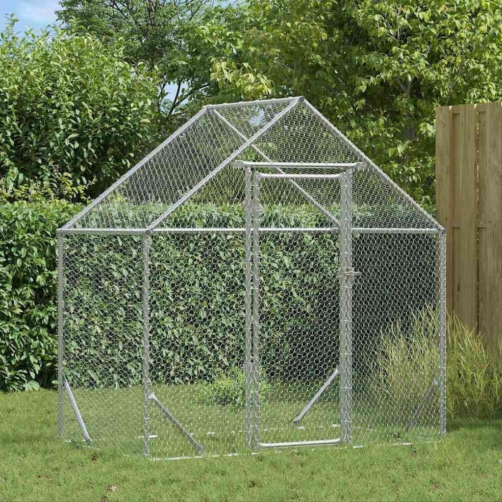 Galvanised Steel Chicken Cage 170x100x177cm Run