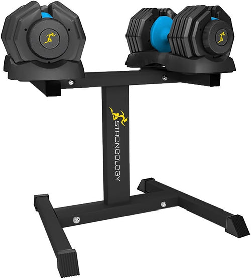 Adjustable Dumbbell Stand with 2 Smart Dumbbells 2.5–25KG Space-Saving Rack