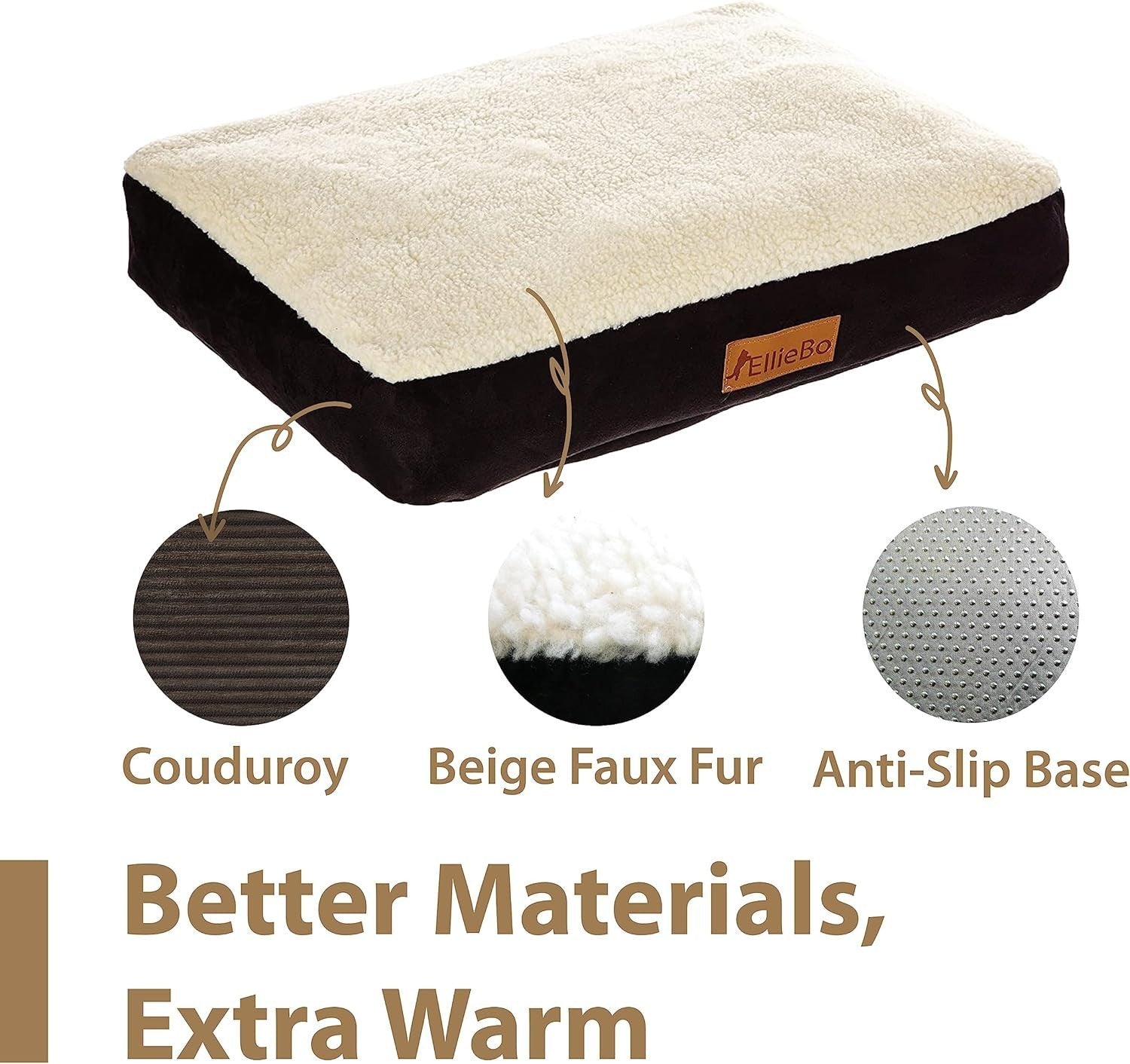 Jumbo Dog Crate Bed 152x100x10cm Faux Suede Washable
