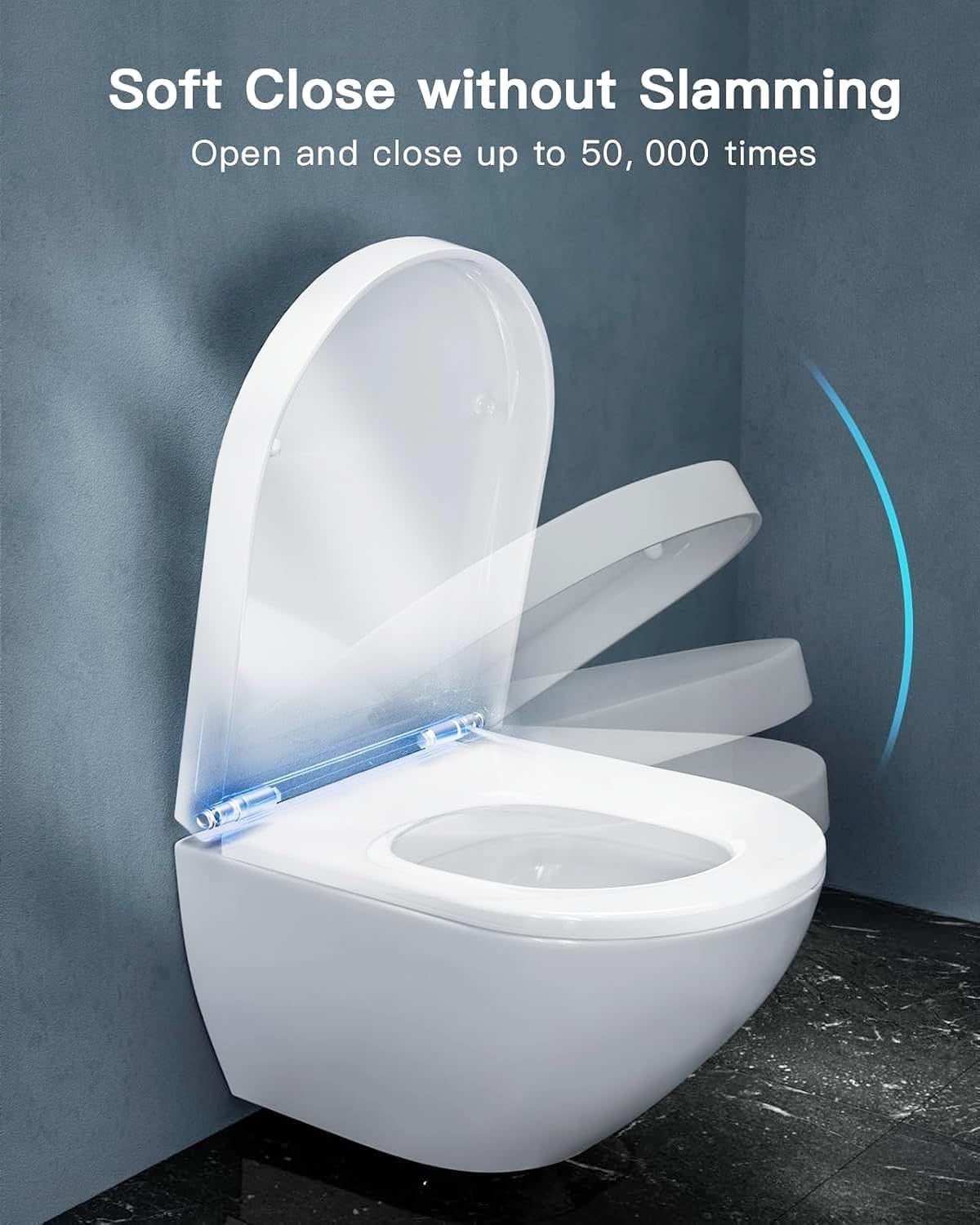 D Shape Toilet Seat Soft Close Quick Release Top Fix White Adjustable Stainless