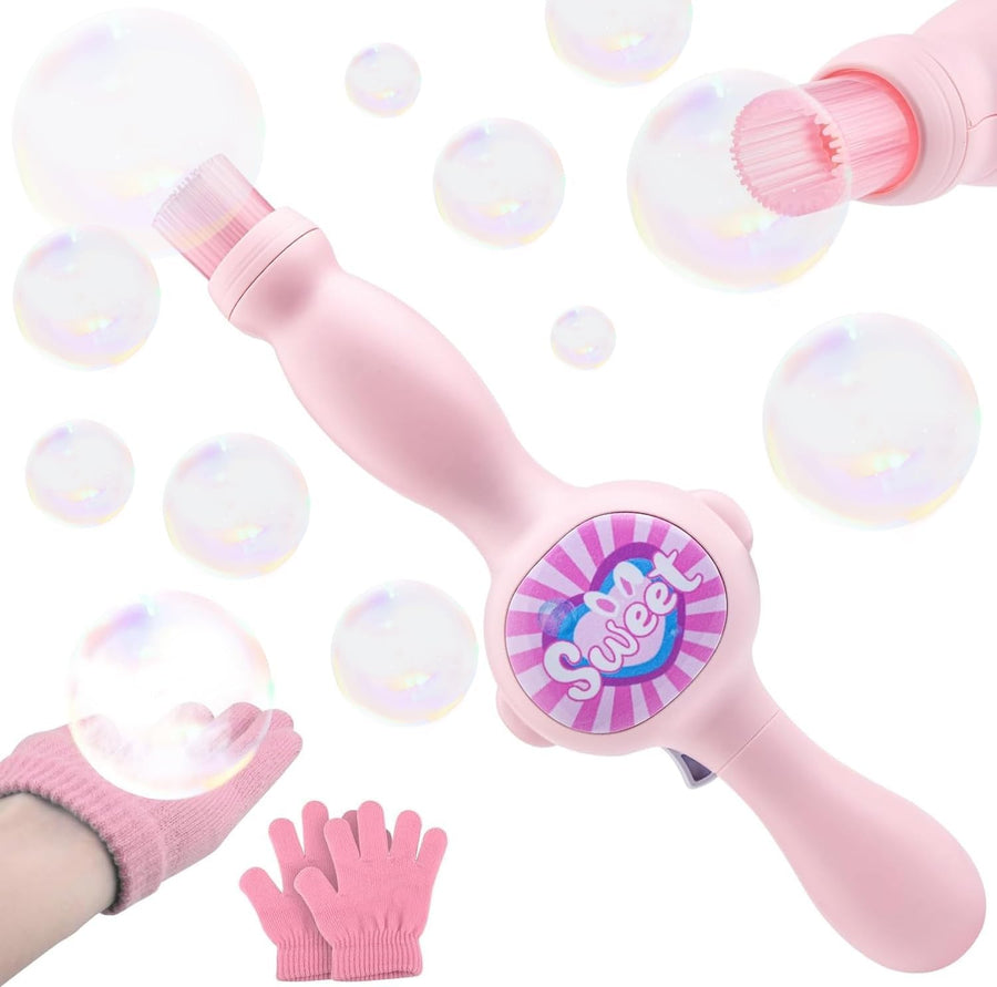 Smoke Bubble Machine LED Fog Bubble Wand Rechargeable Party Toy