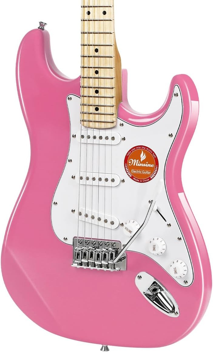 Full Size Electric Guitar Beginner Starter Kit 39" Pink w/ Bag