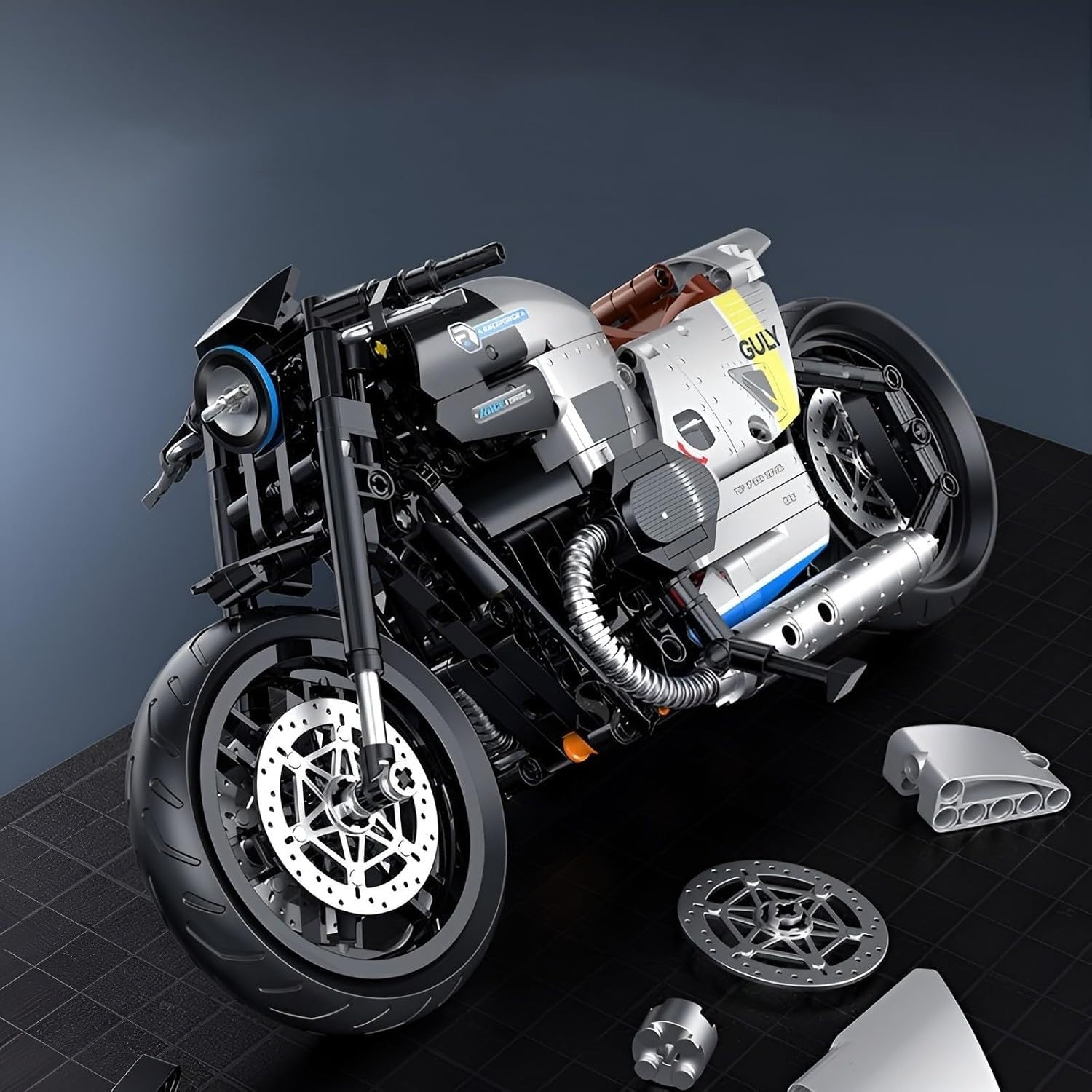 508-Piece Superbike Model Kit with Moving Pistons & Realistic Suspension