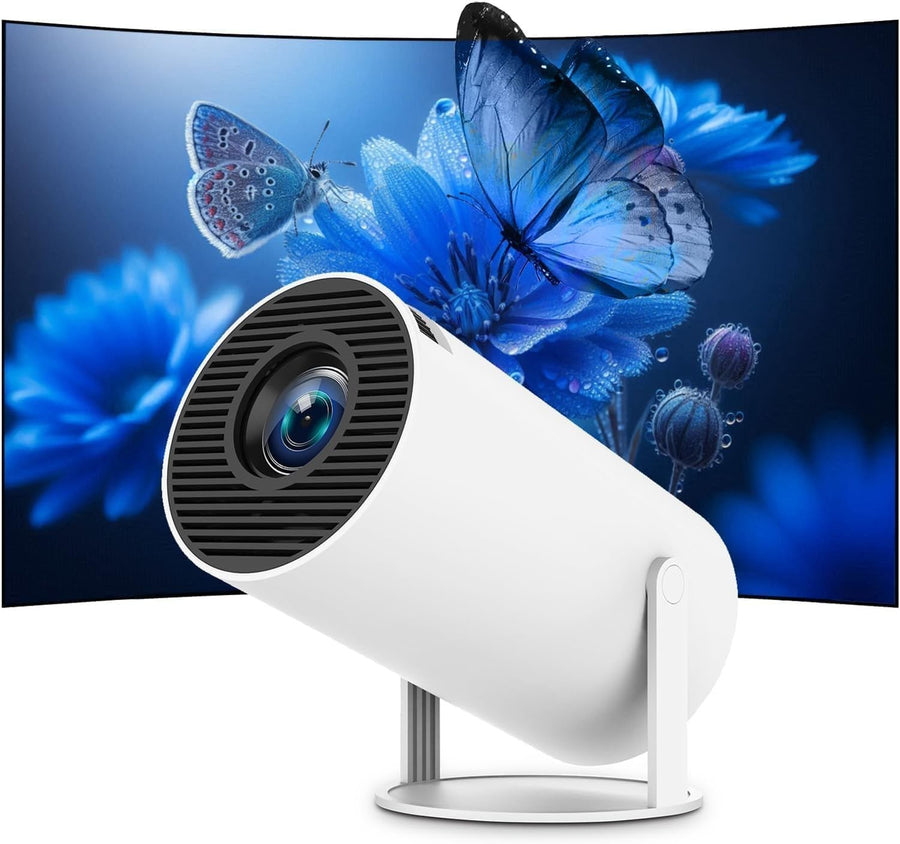 Mini Smart Projector Android TV WiFi 6 Bluetooth 180° Auto Keystone