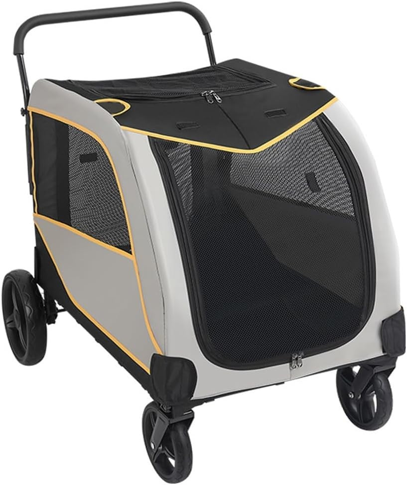 Large Dog Stroller Pram 60kg Heavy Duty Pet Pushchair Black Grey