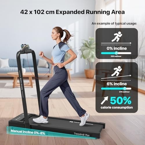 3-in-1 Folding Walking Pad Treadmill Home Office 12KMH Incline Bluetooth