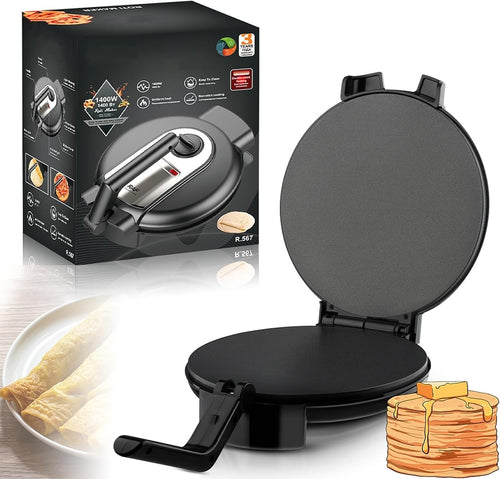 10" Electric Fluffy Pancake & Crepe Maker 1400W | Non-Stick Plates