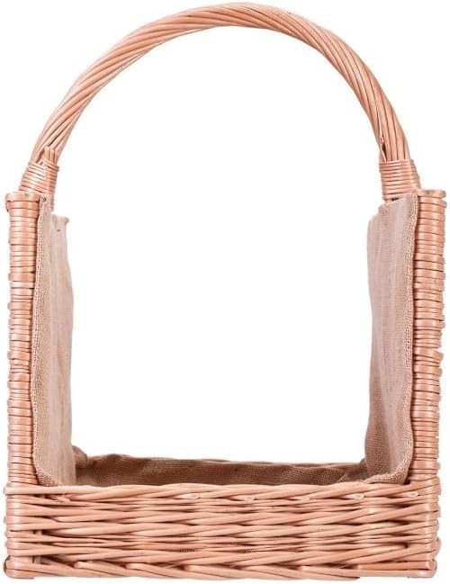 Premium Indoor Wicker Log Basket with Handle – Stylish, Durable Wood Storage
