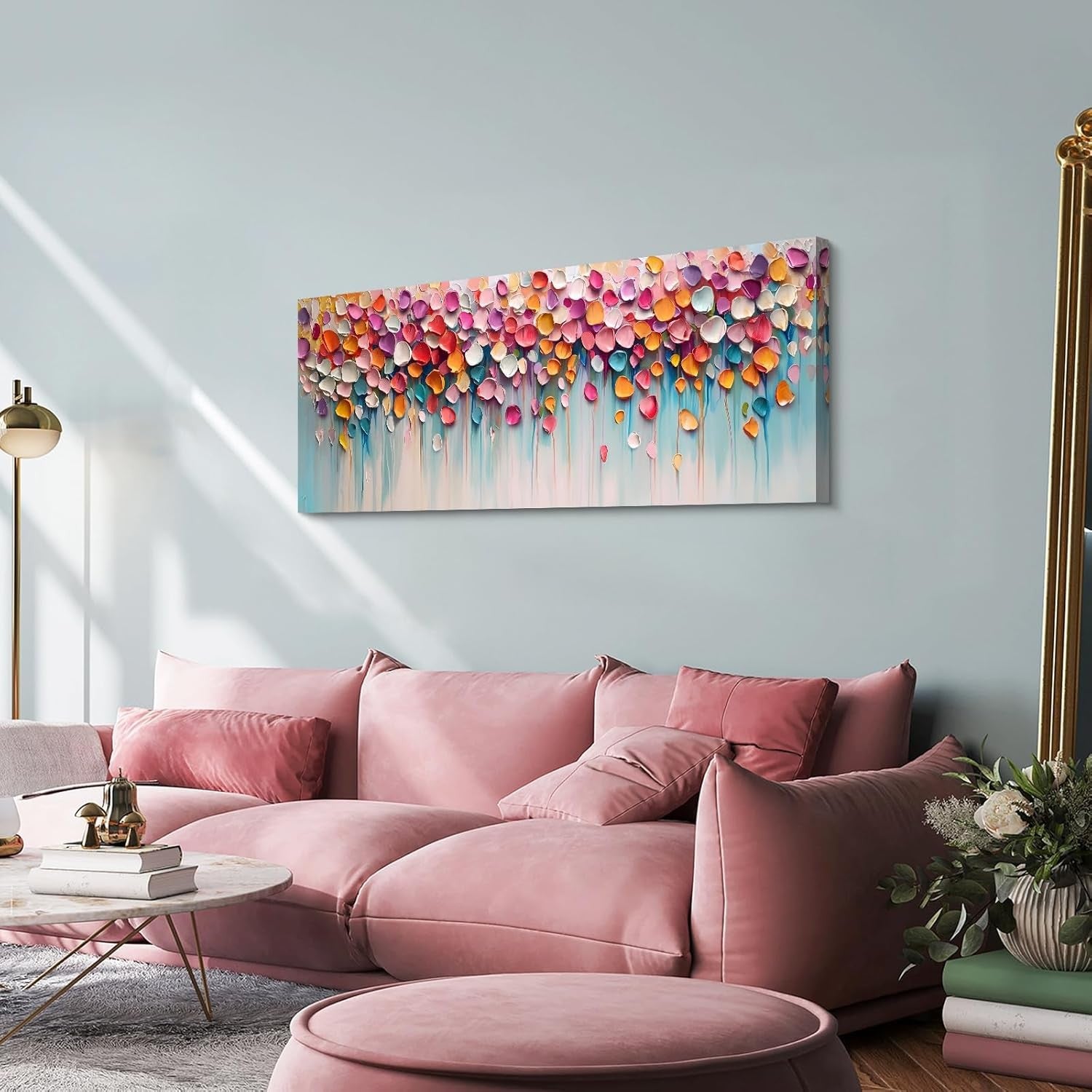 Large 3D Textured Canvas Wall Art 120x50cm Framed Colourful