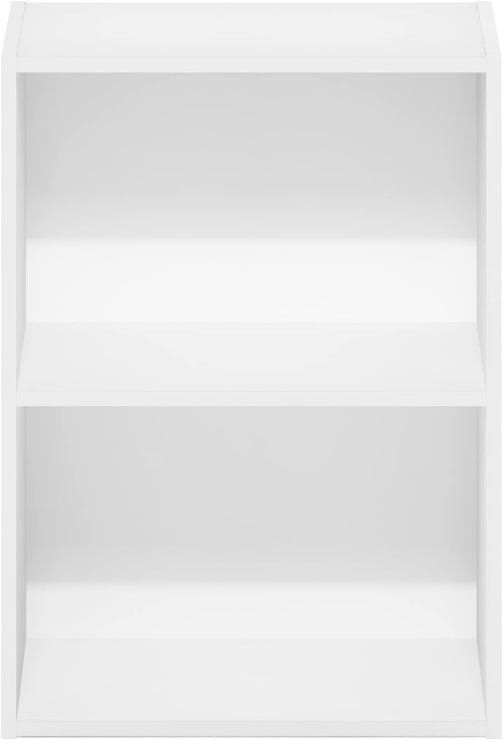 2 Tier White Wooden Bookcase Small Storage Shelf Compact Organizer 39x24x54cm