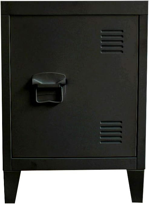 Black Metal Bedside Filing Cabinet Under Desk Storage Nightstand