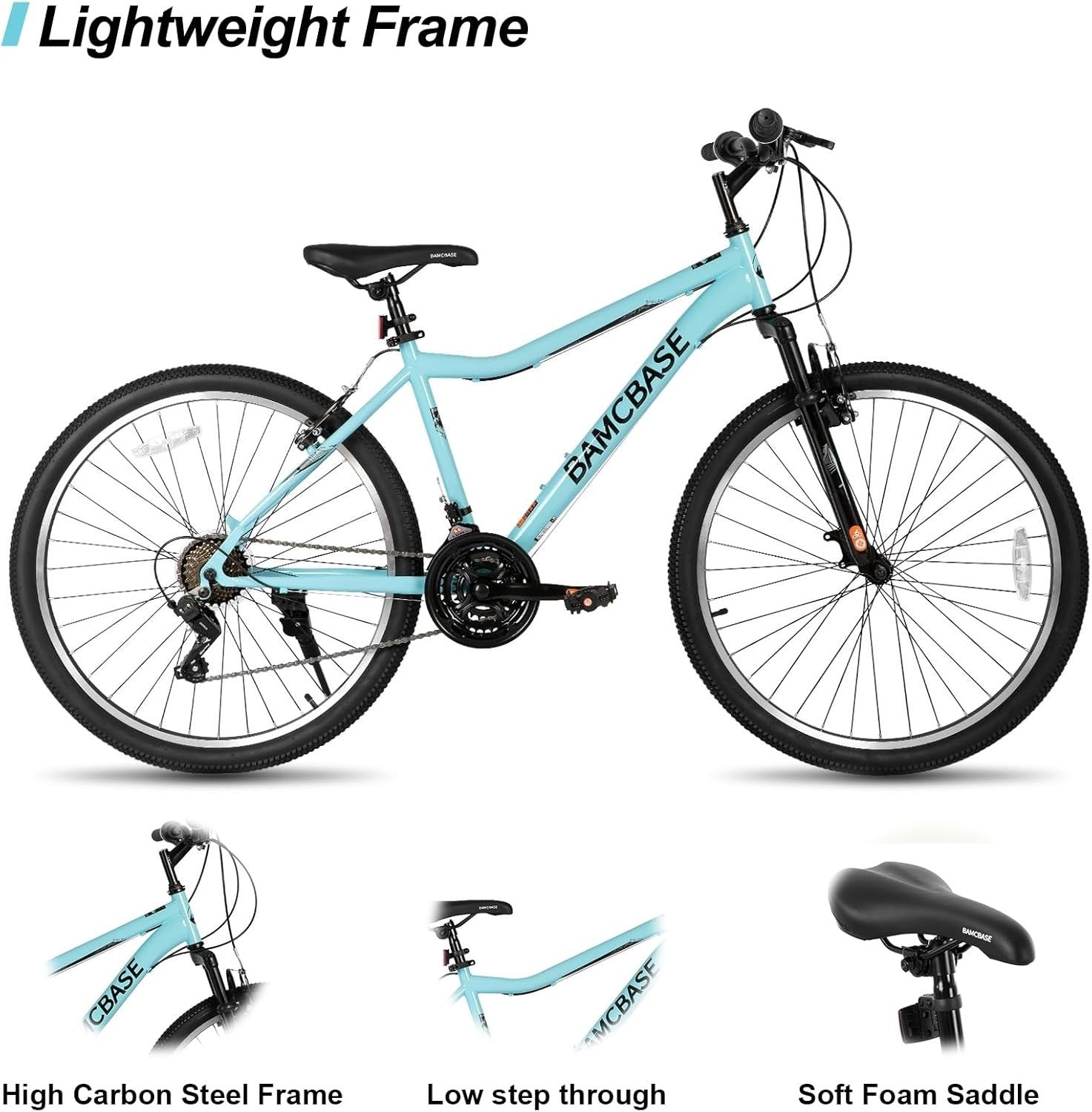 26” Mountain Bike 21 Speed Adult MTB with Suspension Fork & Dual V Brakes