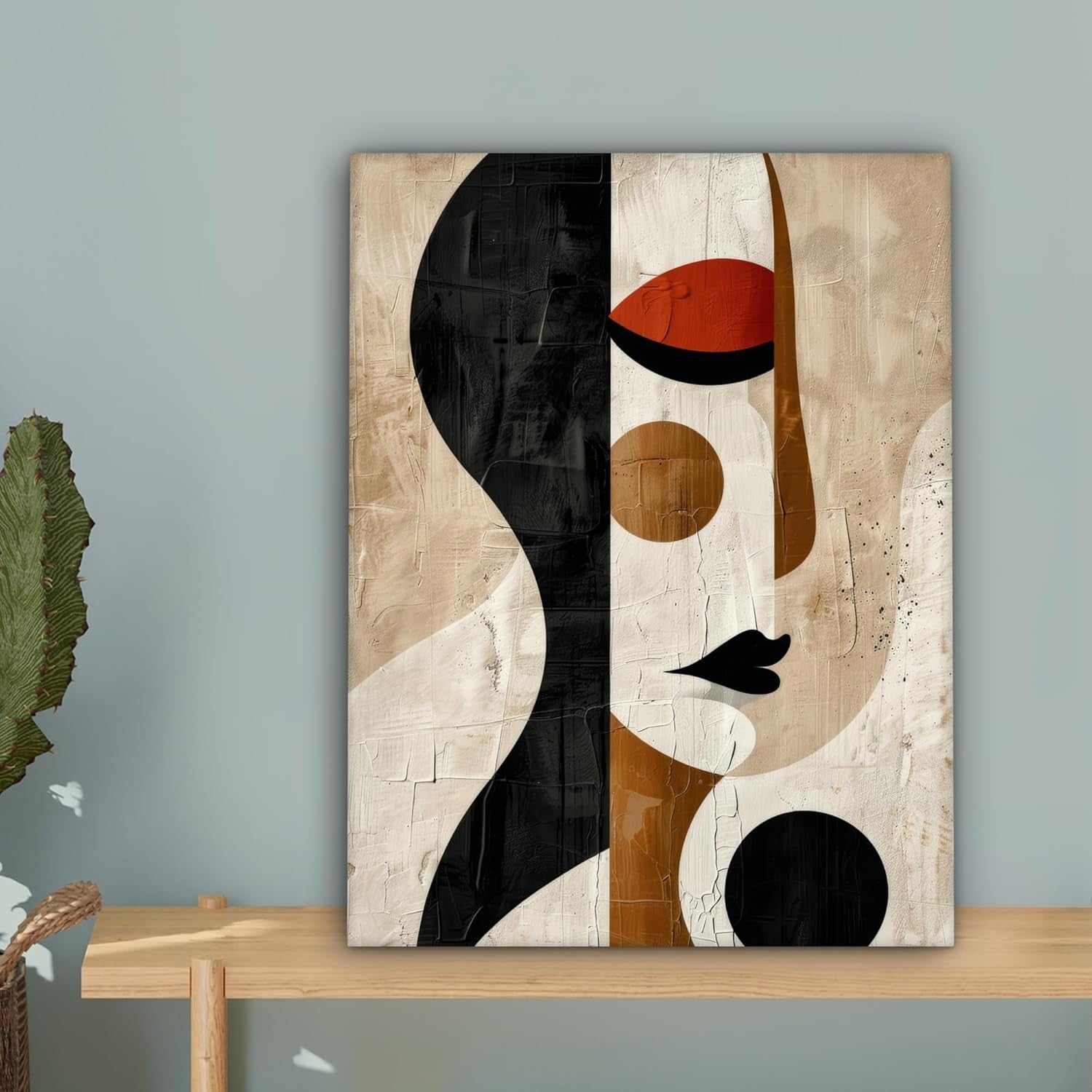 Abstract Woman Canvas Wall Art 30x40cm Framed Modern Print