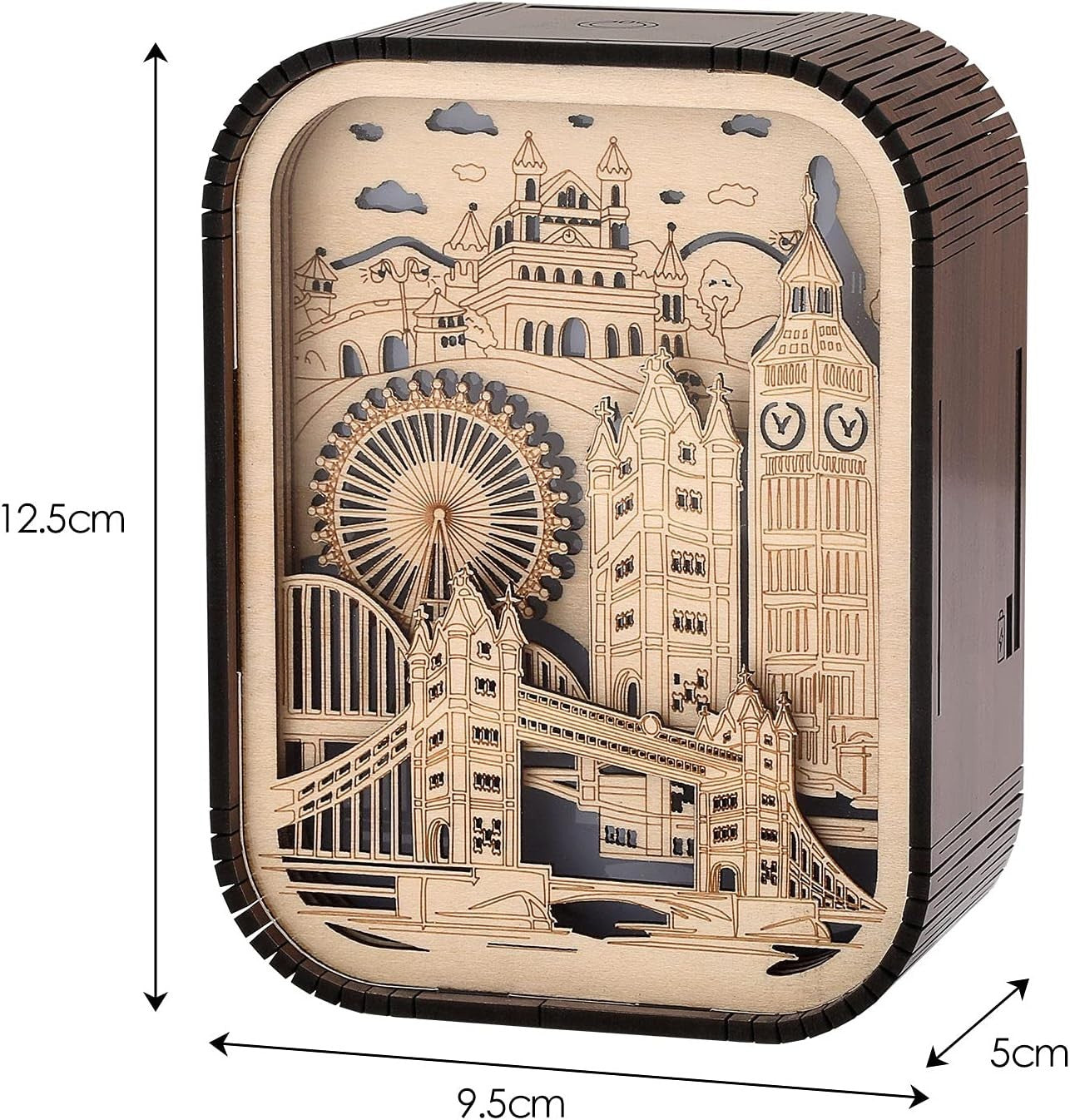 3D Wooden London Landmark Souvenir Light-Up Ornament Gift UK Travel Decor