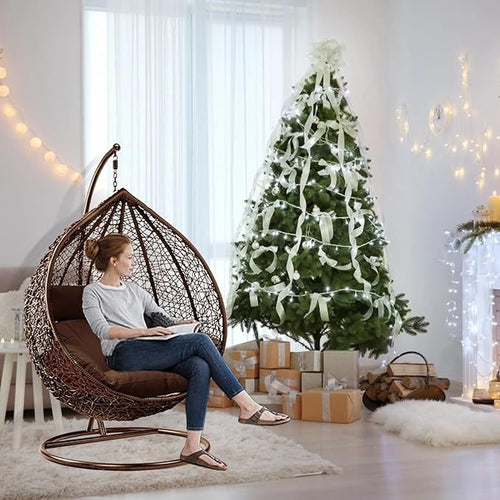 Outdoor Hanging Egg Chair with Cushion – Rattan Swing Seat, Garden Furniture