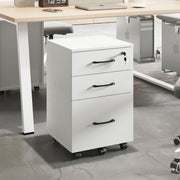 Locking Rolling File Cabinet 3 Drawer Under Desk Printer Stand White