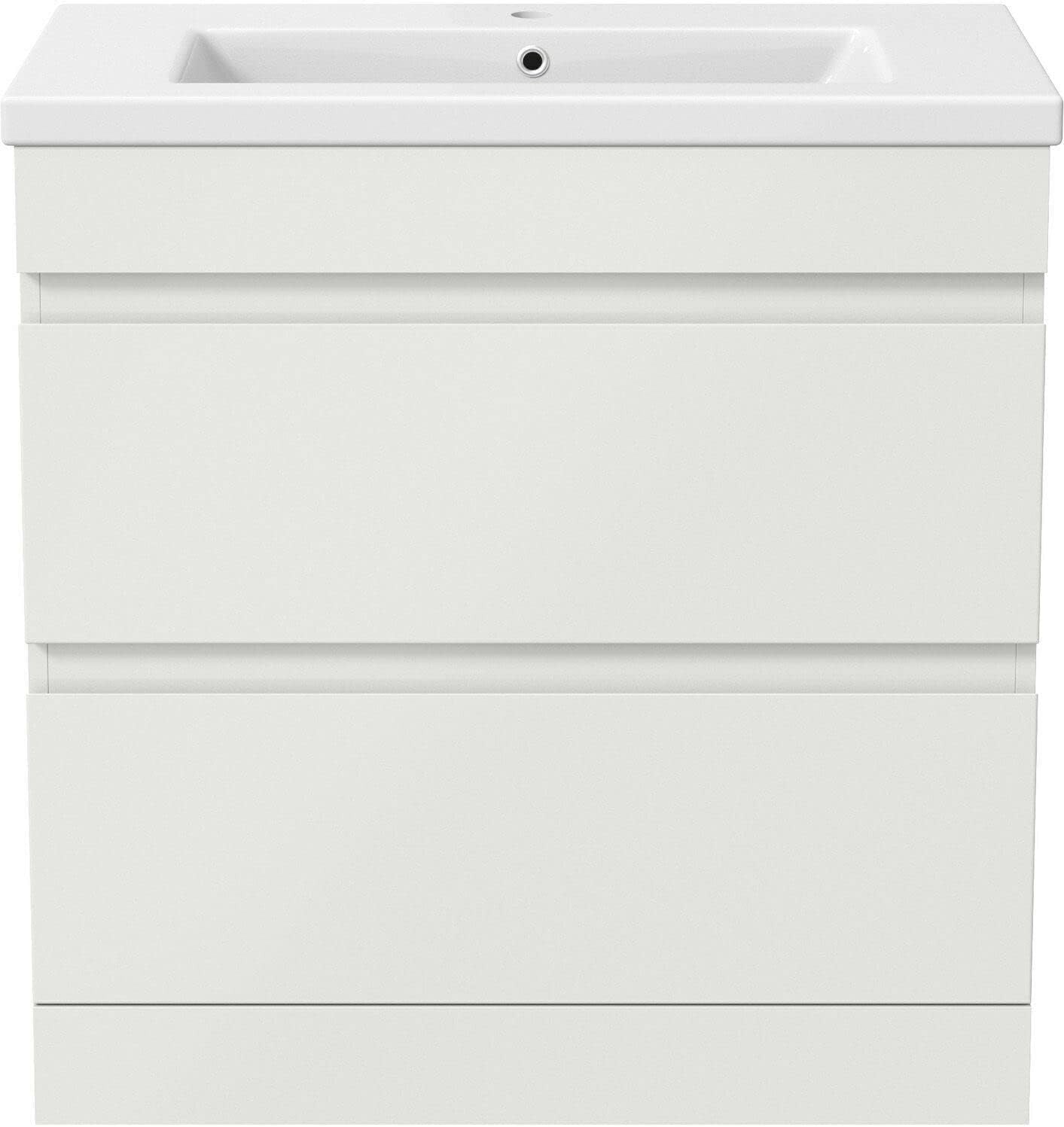 800mm White Gloss Bathroom Vanity Unit with Basin Sink